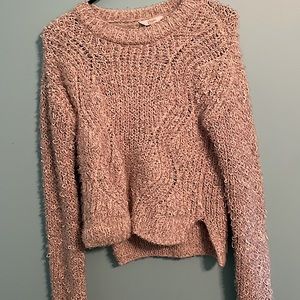 Gray knit cropped sweater